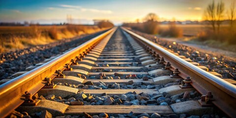 Railway track disappearing into distance