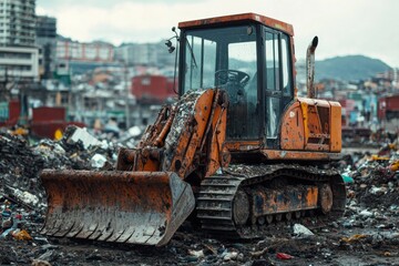 Waste landfill illustration created with Generative AI