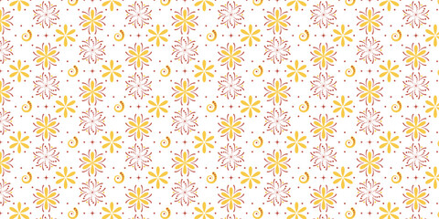 Seamless Floral Pattern in vector. seamless pattern collection.Wild flowers, leaves, branches, candies repeat pattern design.seamless geometrical floral pattern.