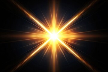 Realistic x shape light flare on black background Forced Perspective