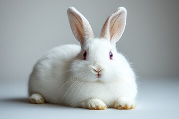 Portrait of a White Bunny