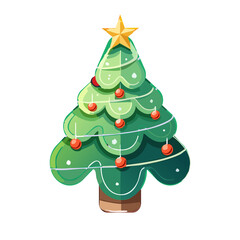 christmas tree png isolated on transparent