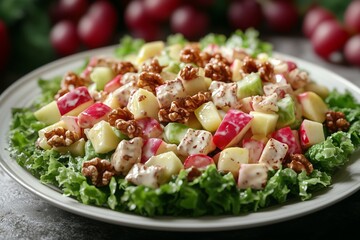 American Waldorf salad with apples