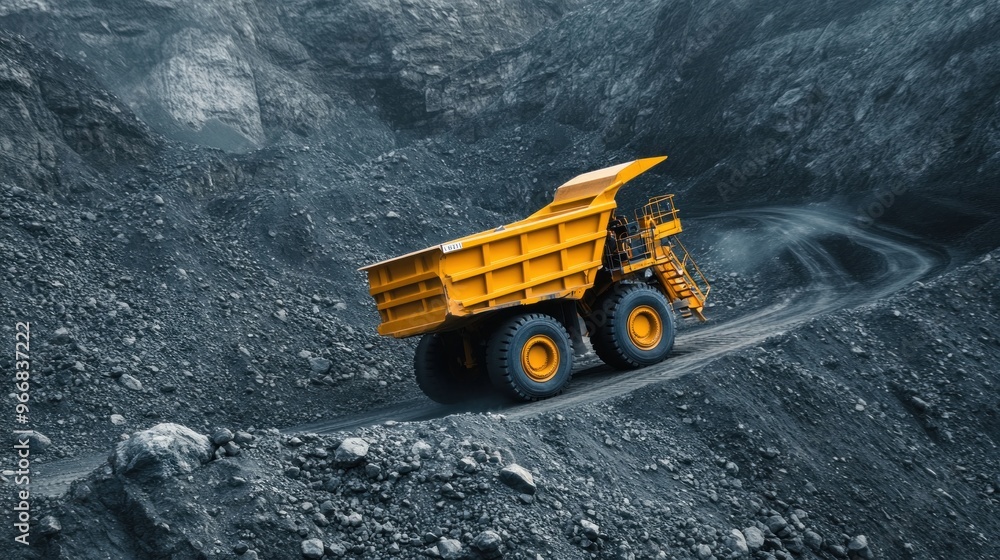 Poster engineers overseeing mining drill rig in action: a detailed operation close-up