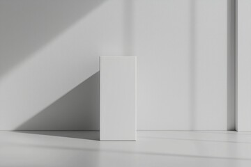 Fototapeta premium White Box on White Floor with Natural Sunlight