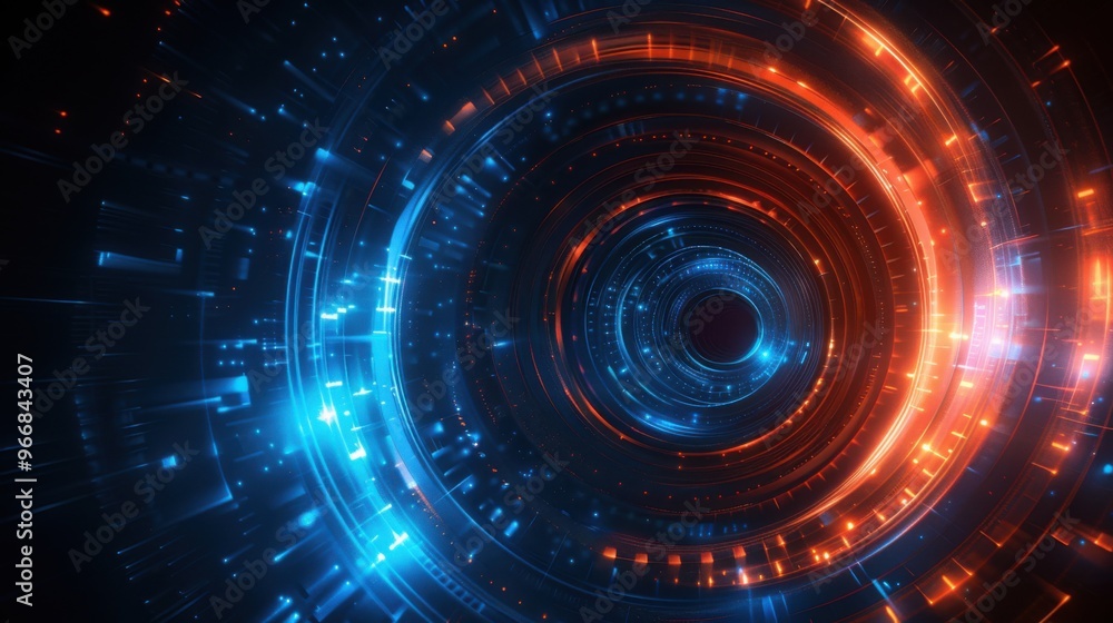 Poster circle orbit rotation abstract background with space for your content.
