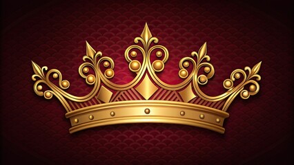 Regal burgundy background with golden crown