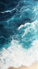 ocean waves crashing on sandy beach