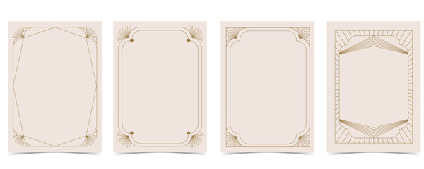 Vintage deco frame. Abstract decoration template for a4 vertical design