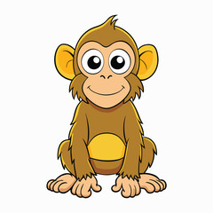 Obraz premium Cartoon waving monkey