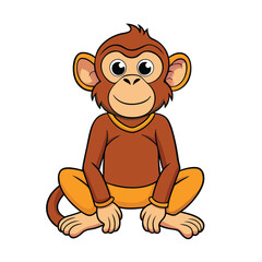 Obraz premium Cartoon waving monkey