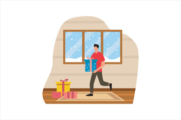 Christmas Celebration Flat Design Illustration