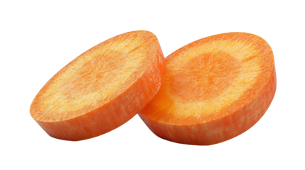 Closeup of Two Slices of Orange Carrot with Glitch Effect