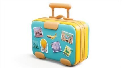 suitcase isolated on white, travel suitcase with luggage