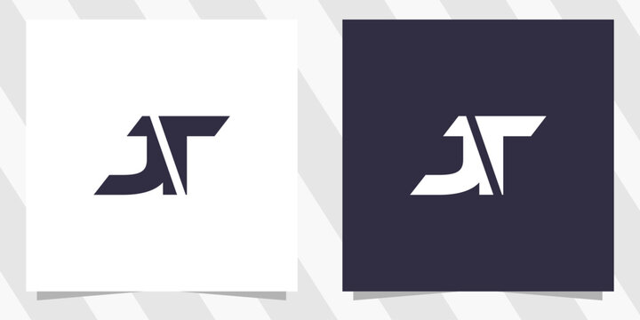 letter jt tj logo design vector