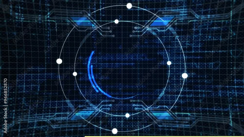 Poster animation of shapes moving over scope scanning