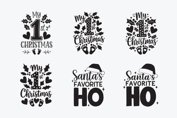 Fototapeta premium Santa's Favorite Ho Inspirational Quote Typography Christmas Lettering Design