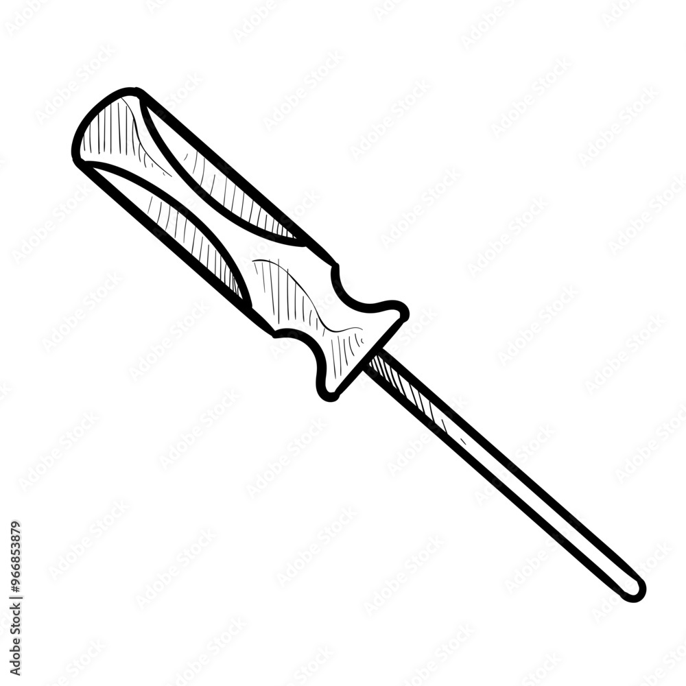 Wall mural screwdriver handdrawn illustration