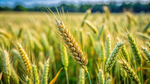 Rye field with ergot fungus on asymmetrical plants