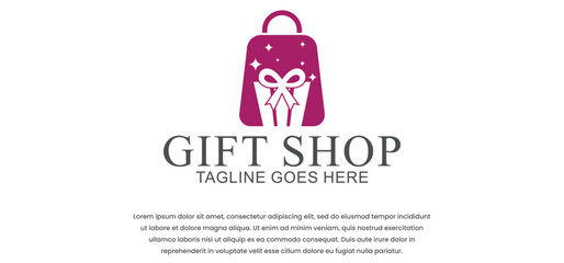 gift shop logo design, gift shop vector, with white background