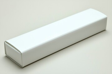A Plain White Cardboard Box on a Light Gray Background
