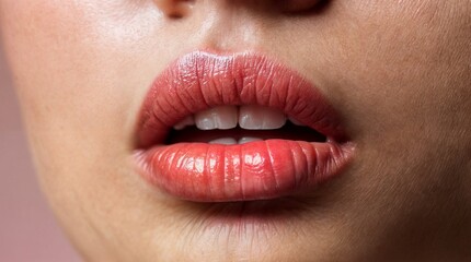 Close up photo of a beautiful lips.