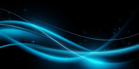 Abstract glowing light streaks on dark background