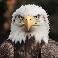 Obraz premium North American Bald Eagle with American flag.