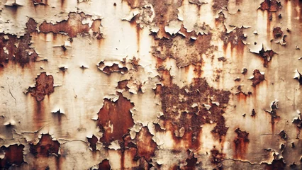 Rusty wall with peeling paint and textured surface © Uncle-Ice