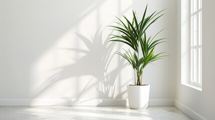 A beautiful plant is placed on a clean and pure white background. The plant shows its lush green leaves and perhaps some delicate stems. The contrast between the vibrant plant and the plain white back