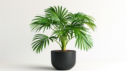 Obraz premium A beautiful plant is placed on a clean and pure white background. The plant shows its lush green leaves and perhaps some delicate stems. The contrast between the vibrant plant and the plain white back
