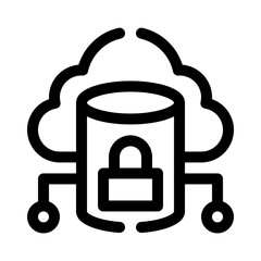 Secure Cloud Storage line icon