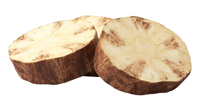 Close up of Sliced Cassava Root Raw Organic  Tropical  Food  Texture