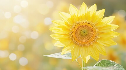 Obraz premium Blooming Sunflower with Bokeh Background