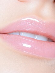 Fototapeta premium magazine photograpy of beauty cosmetics vampire, show fangs and mouth open, closeup of smooth skin of fingers of african young beautiful model, beautiful lips in natural pale pink, with generative ai