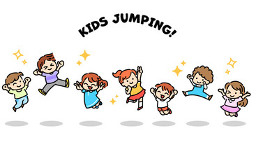 元気な子ども達 ジャンプ