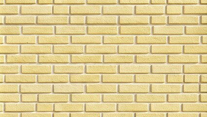 Seamless texture of light yellow brick wall with decorative pattern, from a tilted angle