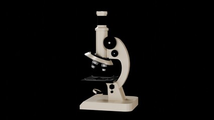 
A high-quality 3D render of a modern microscope, showcasing detailed components and sleek design. Ideal for scientific presentations, educational materials, and technology-related projects.