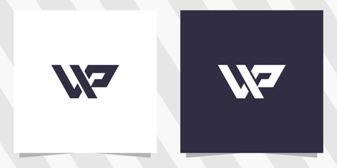 letter wp pw logo design vector
