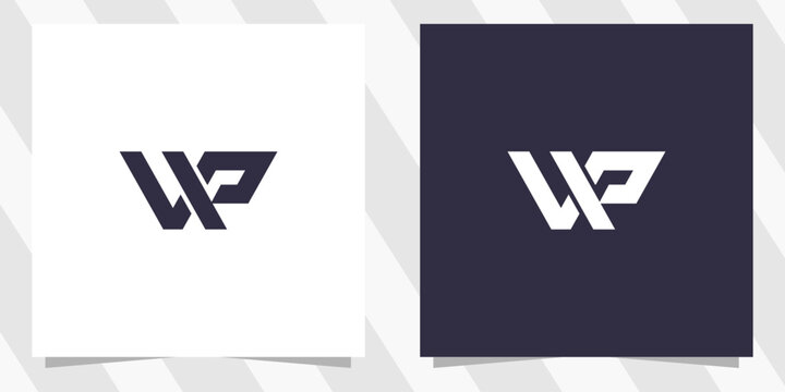 letter wp pw logo design vector