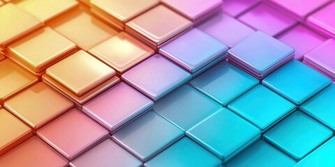 A vibrant abstract pattern featuring smooth, colorful tiles arranged in a stunning gradient of shades and hues.