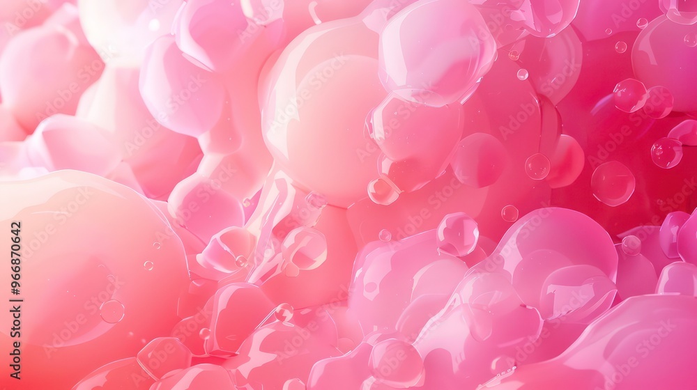 Poster abstract pink and white bubbles background with a gradient effect.