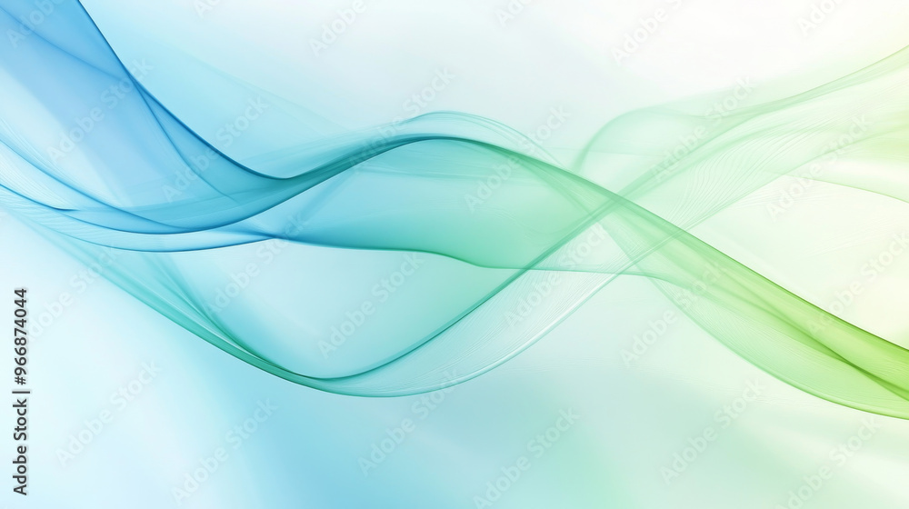 Poster this template features a light blue and green design with interesting lines. it's a colorful and mod