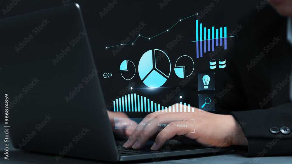 Poster business analytics tools charts and graphs with statistics to analyze business potential and forecas