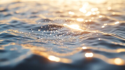 Golden Sun Glimmering on Rippling Water