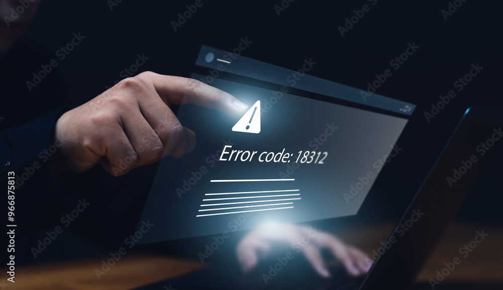 Poster online internet web page of websites security access, business internet caution and warning on risks