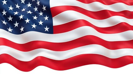 Obraz premium Waving American Flag Close Up with Red and White Stripes and Stars