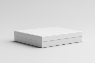 Naklejka premium Closed White Rectangular Cardboard Box on a White Background