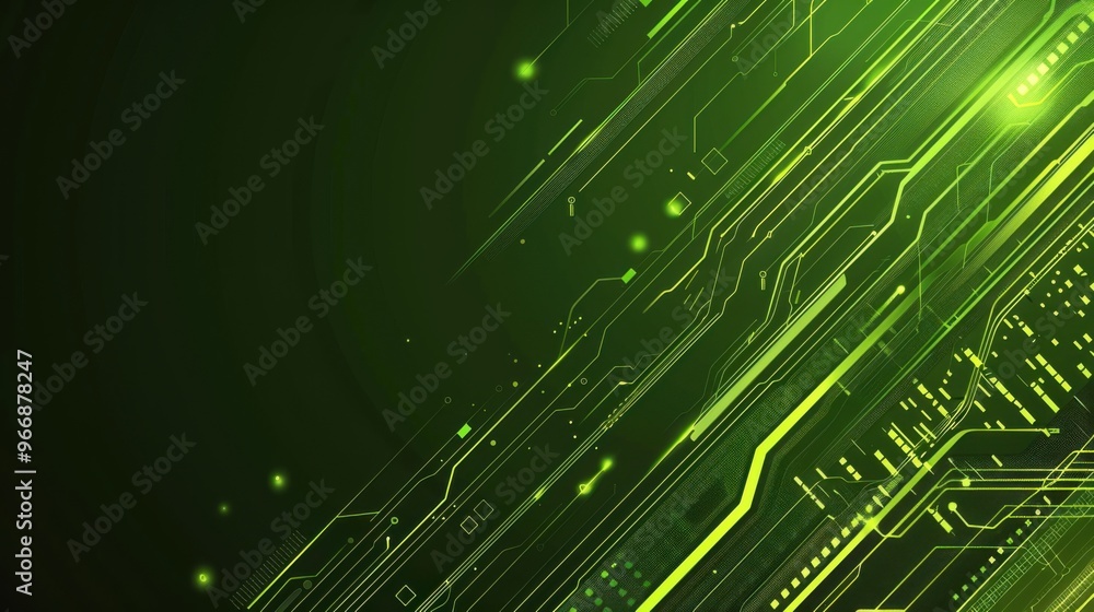 Aufkleber green abstract border - stock illustration green lines tech border abstract pattern edge.