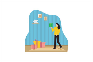 Christmas Celebration Flat Design Illustration